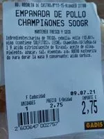 Mängden socker i Empanada de pollo