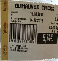 Mängden socker i Guimauves cricks