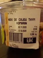 Mängden socker i Noix de cajou thym romarin