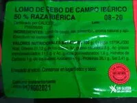 Mängden socker i Lomo de cebo de campo ibérico