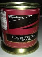 Mängden socker i Bloc de foie gras de canard