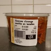 Mängden socker i Écorces oranges confites