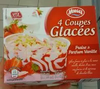 Mängden socker i 4 coupes glacées fraise & parfum vanille
