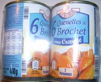 Mängden socker i 2 boites de 6 Quenelles de brochet sauce crevette