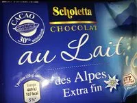 Mängden socker i Chocolat au lait des Alpes