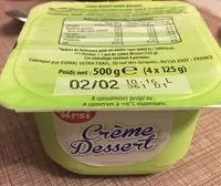 Mängden socker i Crème Dessert Saveur Praline