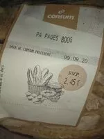 Mängden socker i Pan Pagés 800G Consum