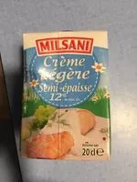 Mängden socker i Crème légère semi épaisse 12% mat.gras.