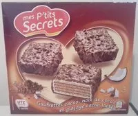 Mängden socker i Gaufrettes cacao,noix de coco et glaçage cacao lacté