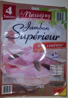 Mängden socker i Jambon supérieur avec couenne - 4 tranches