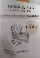 Mängden socker i Empana de pisto