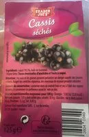 Mängden socker i Cassis séchés - Trader Joe's - 125G