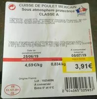 Mängden socker i Cuisse de poulet mexicain