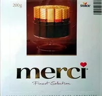 Mängden socker i Merci Finest Selection Dark Chocolates