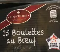 Mängden socker i Boulettes de boeuf nature