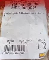 Mängden socker i Pan del forno de loiba