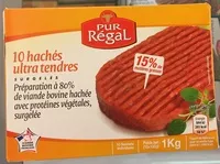Mängden socker i 10 hachés ultra tendres (15 % MG), Surgelés