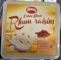 Mängden socker i Crème glacée au rhum raisins