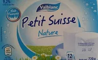 Mängden socker i Petit suisse nature Valblanc