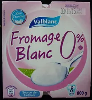Mängden socker i Fromage blanc nature 0%