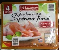 Mängden socker i Jambon cuit Supérieur fumé Découenné