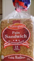 Mängden socker i Pain Sandwich, Complet (Extra Moelleux) 14 Maxi Tranches