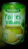 Mängden socker i Poires Williams au Sirop Léger