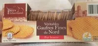 Mängden socker i Gaufres fines du nord, pur beurre