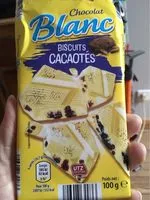 Mängden socker i Chocolat blanc biscuits cacaotes