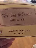 Mängden socker i Foie Gras de Canard Entier Mi-Cuit
