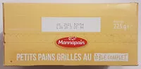 Mängden socker i petits pains grillés au blé complet
