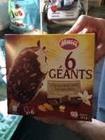 Mängden socker i 6 Géants Chocolat au Lait Amandes & Vanille
