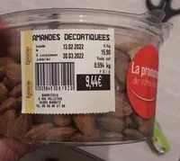 Mängden socker i Amandes decortiquees