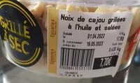 Mängden socker i Noix de cajou grillées à l'huile et salées