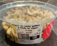 Mängden socker i Noix de cajou grillées à l’huile et salées