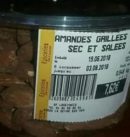 Mängden socker i Amandes grillees a sec et grillees