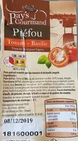 Mängden socker i Préfou tomate basilic