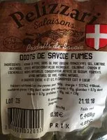 Mängden socker i Diots de savoie fumes