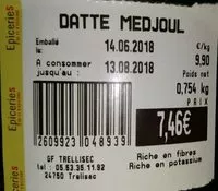 Mängden socker i Datte medjoul