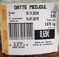 Mängden socker i DATTE MEDJOUL