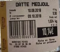 Mängden socker i Datte medjoul