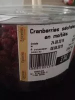 Mängden socker i Cranberries séchées en moitiés