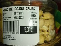 Mängden socker i Noix de cajou Crues