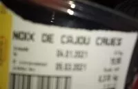 Mängden socker i Noix de cajou crues