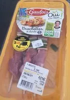 Mängden socker i Brochettes de dinde