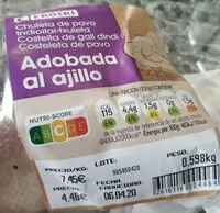Mängden socker i Chuleta de pavo adobada al ajillo