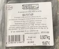 Mängden socker i Beaufort AOP