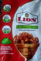 Mängden socker i Lion Qyno deseeded dates