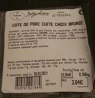 Mängden socker i Côte de porc