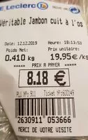 Mängden socker i Véritable jambon cuit à  l'os
